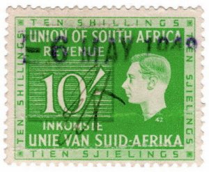 (I.B) South Africa Revenue : Duty Stamp 10/- (1938)