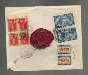 1929 Bank of Piraeus Greece Cover to USA Red Wax Seal Registered