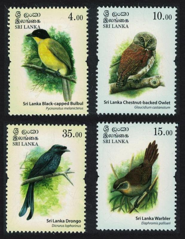 Sri Lanka Bulbul Owl Warbler Drongo Birds 4v