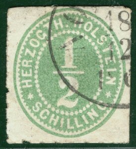 Germany States HOLSTEIN Classic Scott.19 ½s (1865) CDS Used Cat $95+ OGREEN84