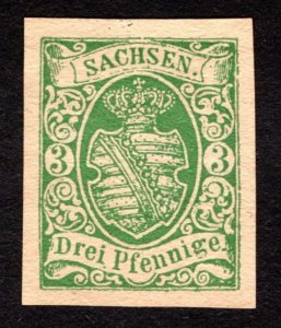 1851, Germany Saxony 3Pfg, MNG, Sc 2, Forgery