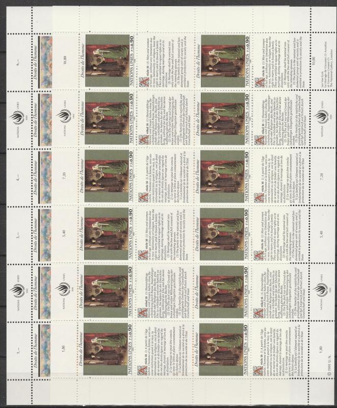 United Nations  Geneva #209-10  Panes Of 12  MNH  CV $25.00 (S6255L)