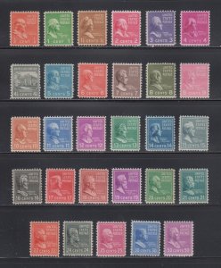 US, 803-831, MINT NH, VF, 1938 PRESIDENTIAL PREXIE SERIES