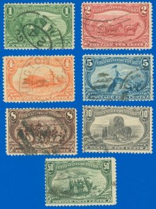 US SCOTT #285-#291 TRANS-MISS Issue, Used-Fine, No Noted Flaws, SCV $317.25 (SK)