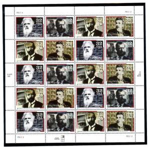 US  3061-64  Pioneers in Communication  32c Pane of 20 - MNH - 1996 - P22222