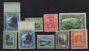 Jamaica 1919 MCA set to 1s fine mint sg78-85, also 1921 2½d type B unmounted m