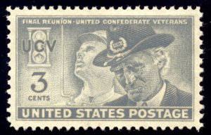 US 998 3c 1951 United Confederate Veterans Final Reunion Issue PSAG grade 100 NH