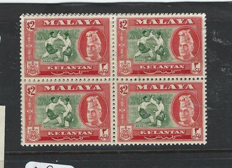 MALAYA KELANTAN (P0803B) SULTAN $2.00  SG93 BL OF 4  MNH