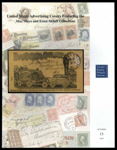 Auction Catalog: Schuyler Rumsey Sale 82. U.S. Advertising Covers, Oct. 13, 2018