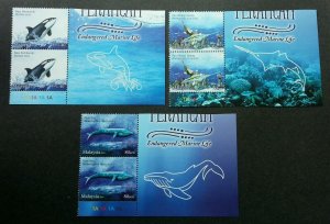 Malaysia Endangered Marine Life 2015 Whale Cetacean Ocean (stamp plate) MNH