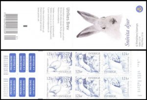 H582 Sweden 2009 Scott #2625d MNH booklet White animals bird hare stoat