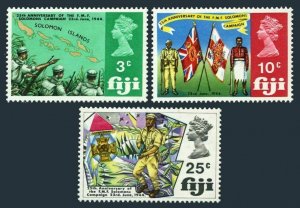 Fiji 277-279,MNH.Michel 249-251. WW II.Fiji Military Forces,25th Ann.Map,Flags,