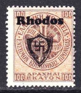 GREECE 100L RHODOS OVERPRINT OG NH U/M F/VF BEAUTIFUL GUM