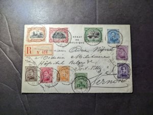 1915 Registered Belgium Senate Cover Abresse to Vernon