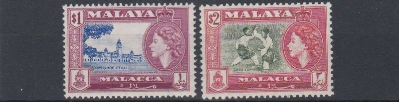 MALACCA  1952 - 56  S G 47 - 48  $1  + $2  VALUES  MNH 