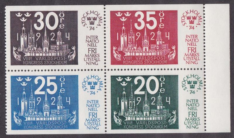 Sweden # 1041-1044, Stockholmia 74, Philatelic Exhibition, NH, 1/2 Cat.