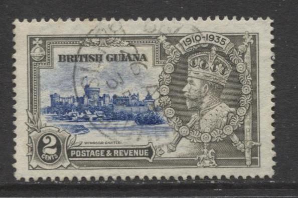 British Guiana - Scott 223 - Silver Jubilee -1935 - FU - Single 2c Stamp