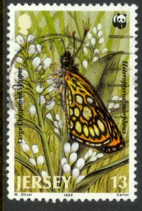 JERSEY 1989 13p Butterfly WWF Pictorial Sc 507 VFU