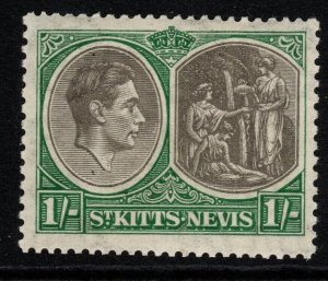 ST.KITTS-NEVIS SG75 1938 1/= BLACK & GREEN MTD MINT