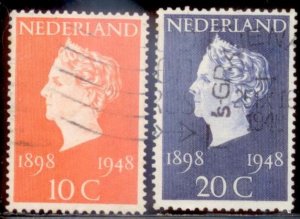 Netherlands 1948 SC# 302-3 Used E48