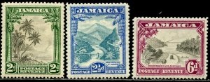 JAMAICA Sc#106-108 SG#111-113 1932 Pictorials Complete Set OG Mint Hinged