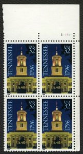 #3070 32c Tennessee Statehood, Plt Blk [S11111 UR], Mint **ANY 4=FREE SHIPPING**