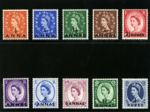 Oman 1952 QEII set complete superb MNH. SG 42-51. Sc 42-51. 