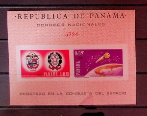 PANAMA Sc 469De NH IMPERF SOUVENIR SHEET OF 1966 - SPACE