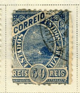 BRAZIL; 1894 early classic issue fine used 50r. value