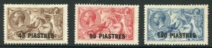 British Levant 1921 Seahorses surcharges SG48/9 VFM cat 97 pounds