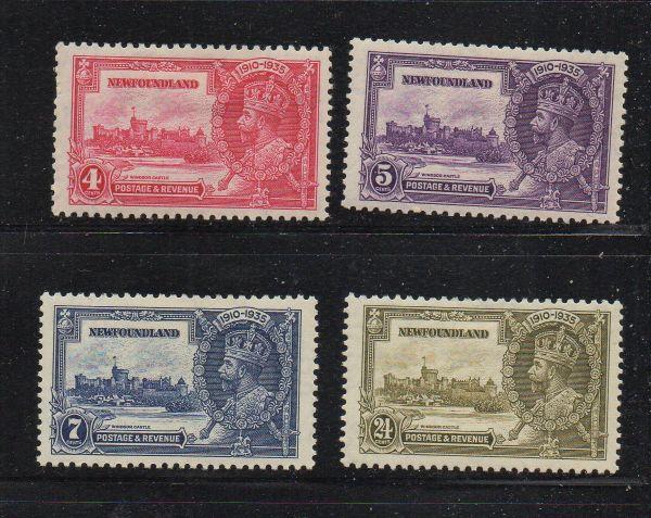 Newfoundland Sc 226-9 1935 G V Silver Jubilee stamp set mint