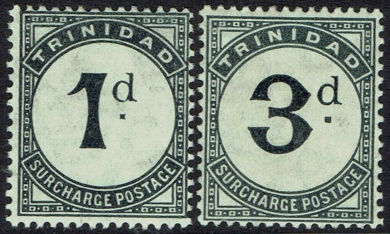 TRINIDAD 1905 POSTAGE DUE 1D AND 3D WMK MULTI CROWN CA