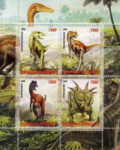 Djibouti 2008 Dinosaurs Sheet (4) Perforated mnh.vf