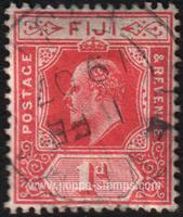 Fiji SG#119 Used - 1903 1d.  - Kings, Numbers - Values and