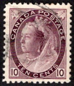 83, Scott, 10c brown, QV Numeral Issue, Used, VF, Canada Postage Stamp