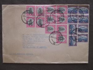 1950 South Africa To USA Via Pan American Air Cover - 19 Stamps! (VV39)