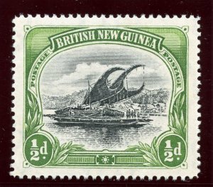 Papua 1901 Lakatoi ½d black & yellow-green superb MNH. SG 9. Sc 1.