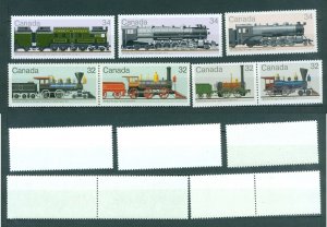 Canada. 1983-86. Lot 7 Stamps MNH. Trains-Locomotives, Sc #