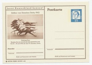 Postcard Germany 1964 Hamburger race week - Horse racing