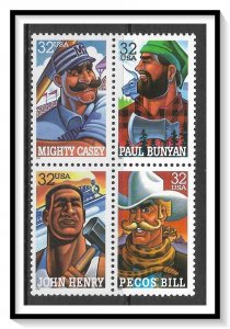 US #3083-3086 Folk Heroes Block MNH