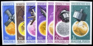 Hungary #C253-259 Cat$20, 1965 New Achievements in Space Research, imperf. se...