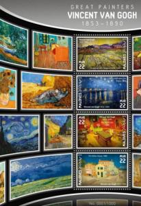 MALDIVES 2016 SHEET VAN GOGH ART PAINTINGS mld16109a