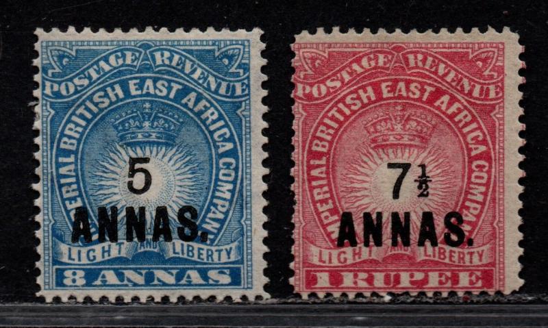 $British East Africa Sc#36-37 M/H/F, complete set, Cv. $170