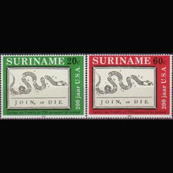 SURINAM 1976 - Scott# 458-9 American Bicent. Set of 2 NH