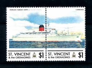 [90701] St. Vincent & Gren.  Ships Carmania Ocean Liners Cunard Line Pair MNH