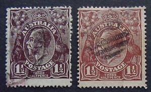 Australia, Scott 63 and 63a, Used