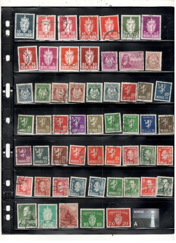 NORWAY COLLECTION ON STOCK SHEET MINT/USED