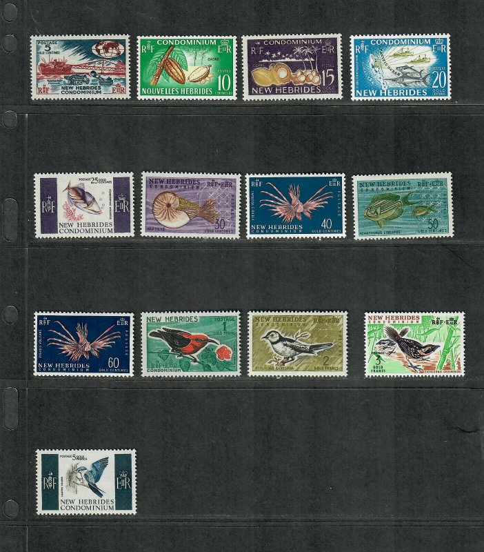 British New Hebrides Sc#96-107 M/NH/VF, Cv. $40
