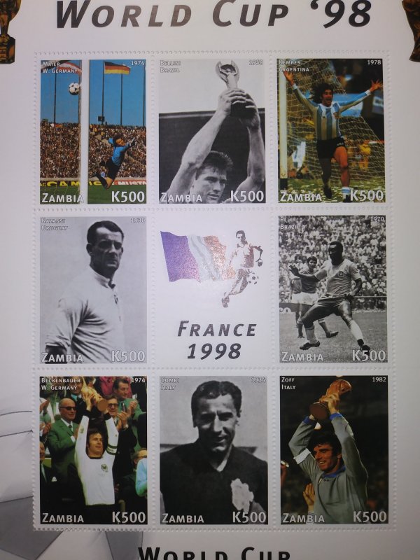 ZAMBIA WORLD CUP WINNERS FRANCE 1998 SHEET