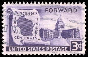 US #957 Wisconsin Centennial; Used